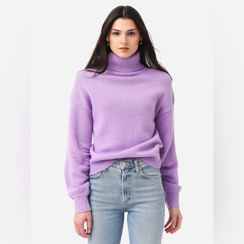 🔥🔥🔥A.L.C Taryn ribbed wool-blend turtleneck Lavender Purple Sweater